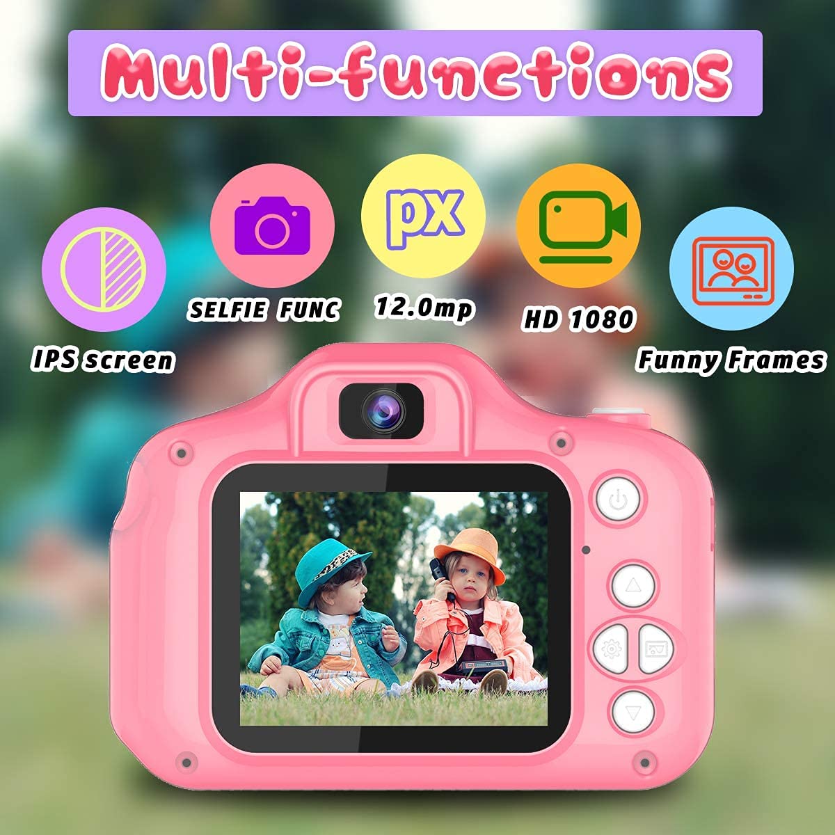 Dylanto Upgrade Kids Selfie Camera held by child, ideal for playful moments