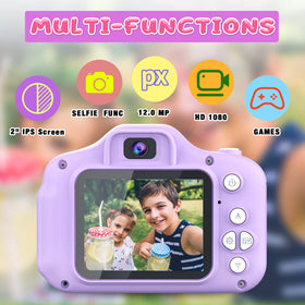 Dylanto Upgrade Kids Selfie Camera side view highlights portable design for on the go photos