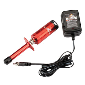 Dynamite Metered Glow Driver with charger for convenient hands-free glow plug charging.