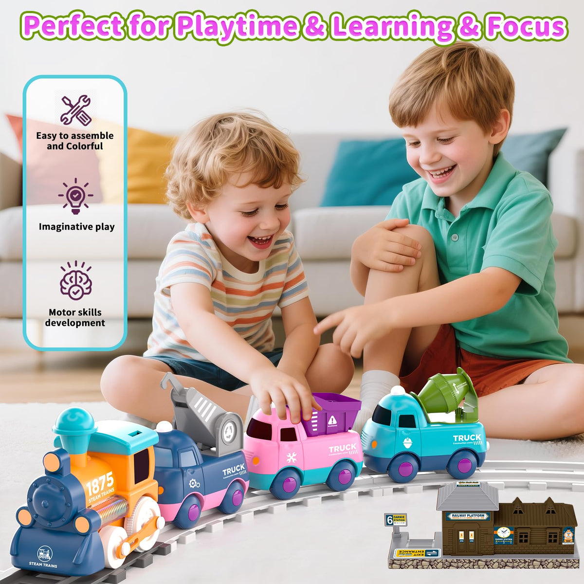 Dynffur carriages with moving parts for realistic, imaginative railway setups.