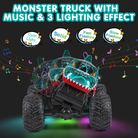 DYODYORC RC dinosaur truck with three lighting effects for mood-lit play