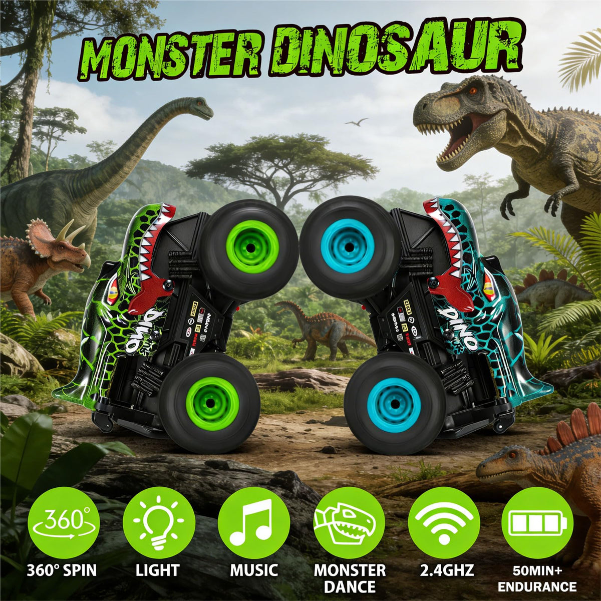 DYODYORC green dinosaur design showcases playful imagination for kids