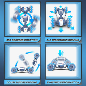 Dysaim Gesture Sensing RC Stunt Car demonstrates 360° rotation on varied surfaces