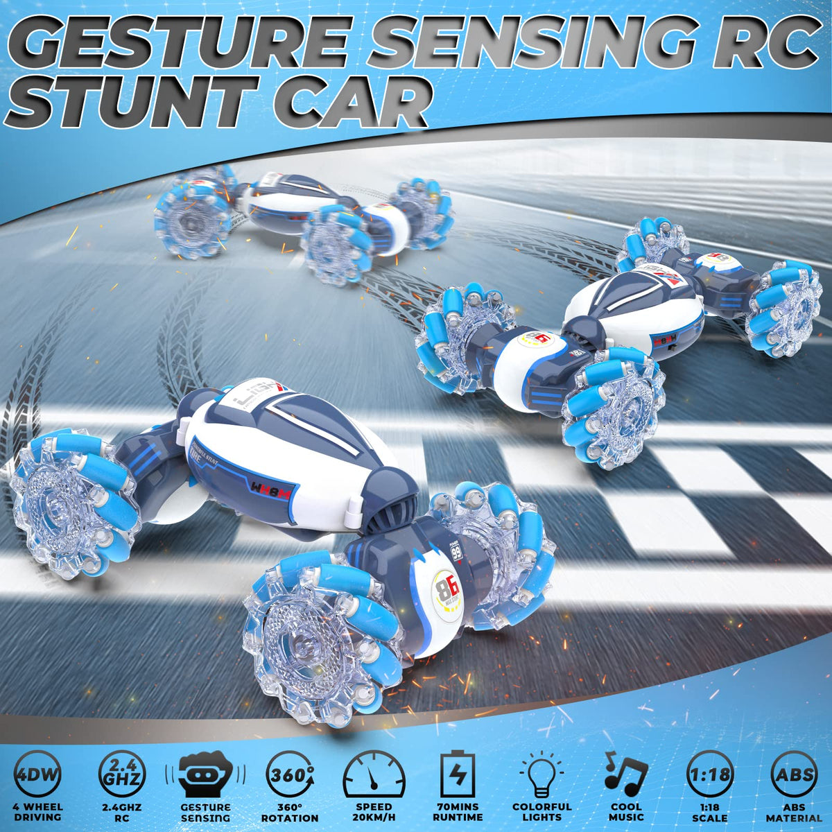 Dysaim Gesture Sensing RC Stunt Car with 2.4GHz watch control for quick response