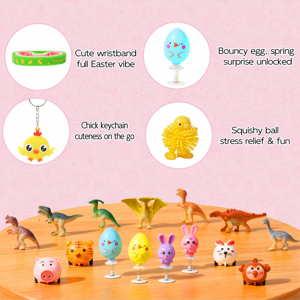 Dysh.Tech 214-piece Easter basket fillers ready for gifts