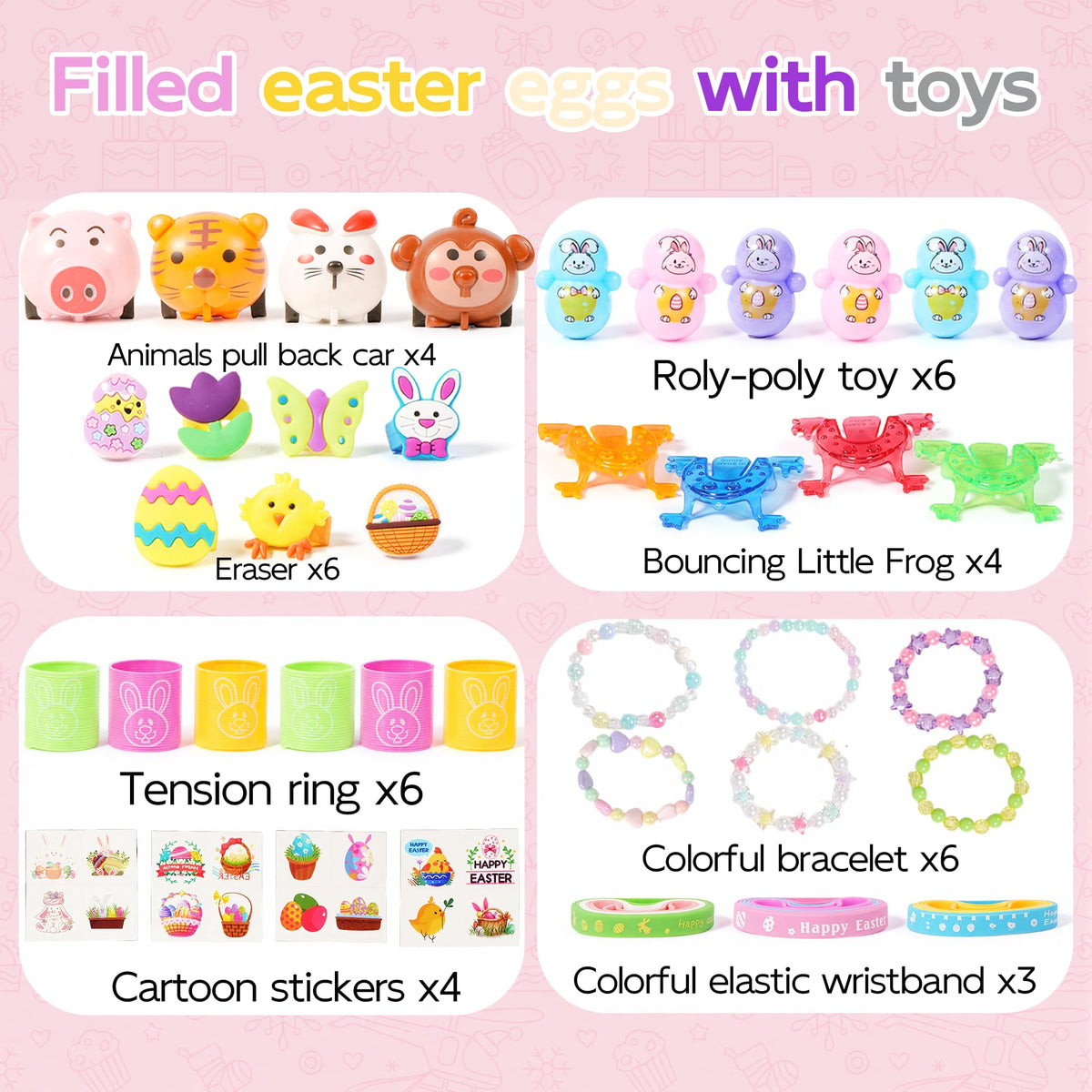 Dysh.Tech variety of Easter-themed toys inside eggs