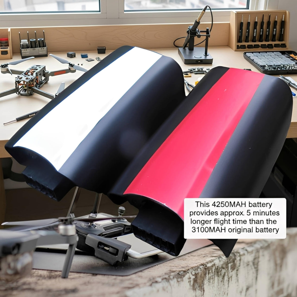 DZH Bebop 2 battery packaging showing two batteries ready for swapping