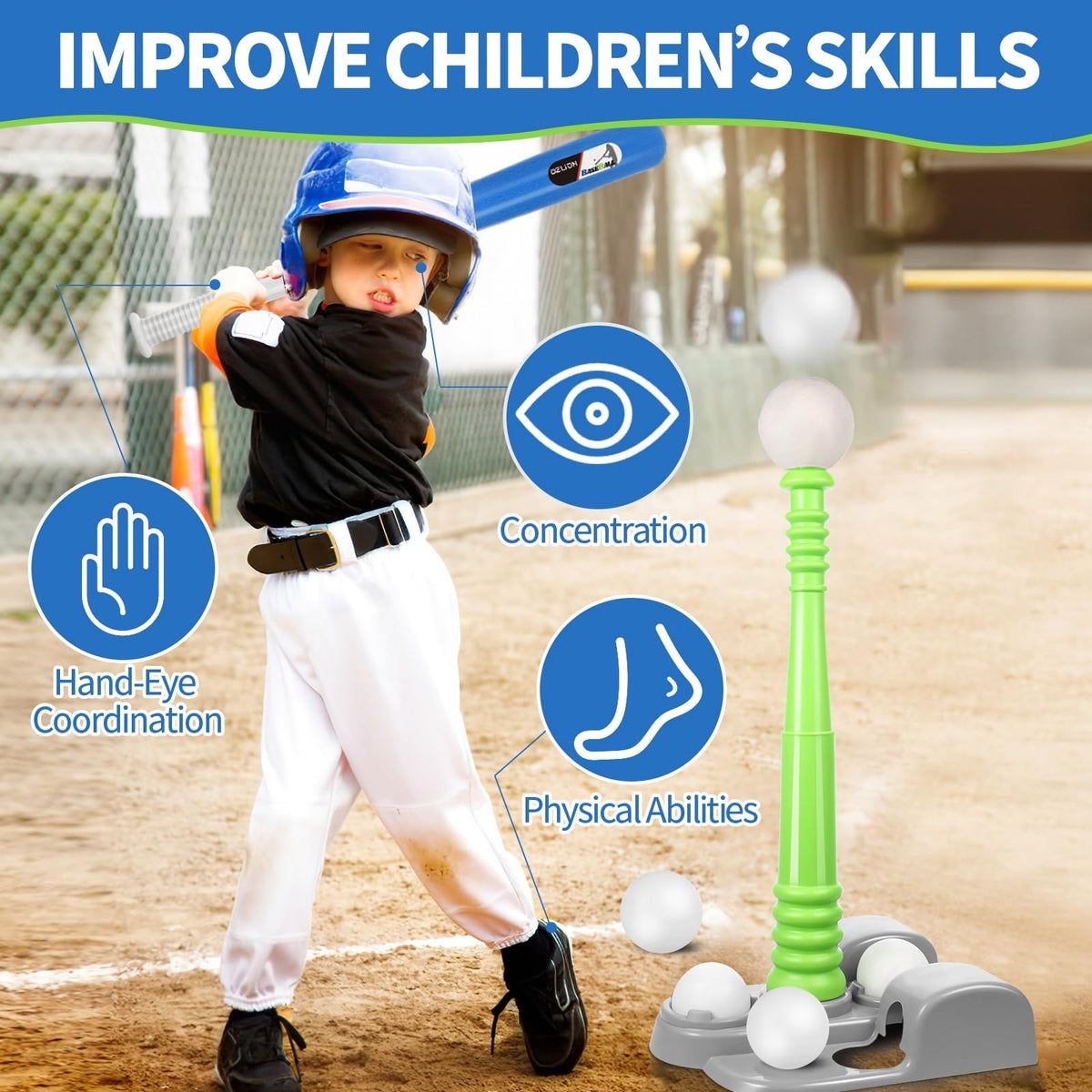DZLION T Ball Set six balls for extended hitting drills
