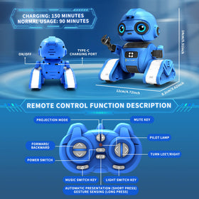 Dzxlin robot toy blue battery charging ensures quick setup for longer sessions.
