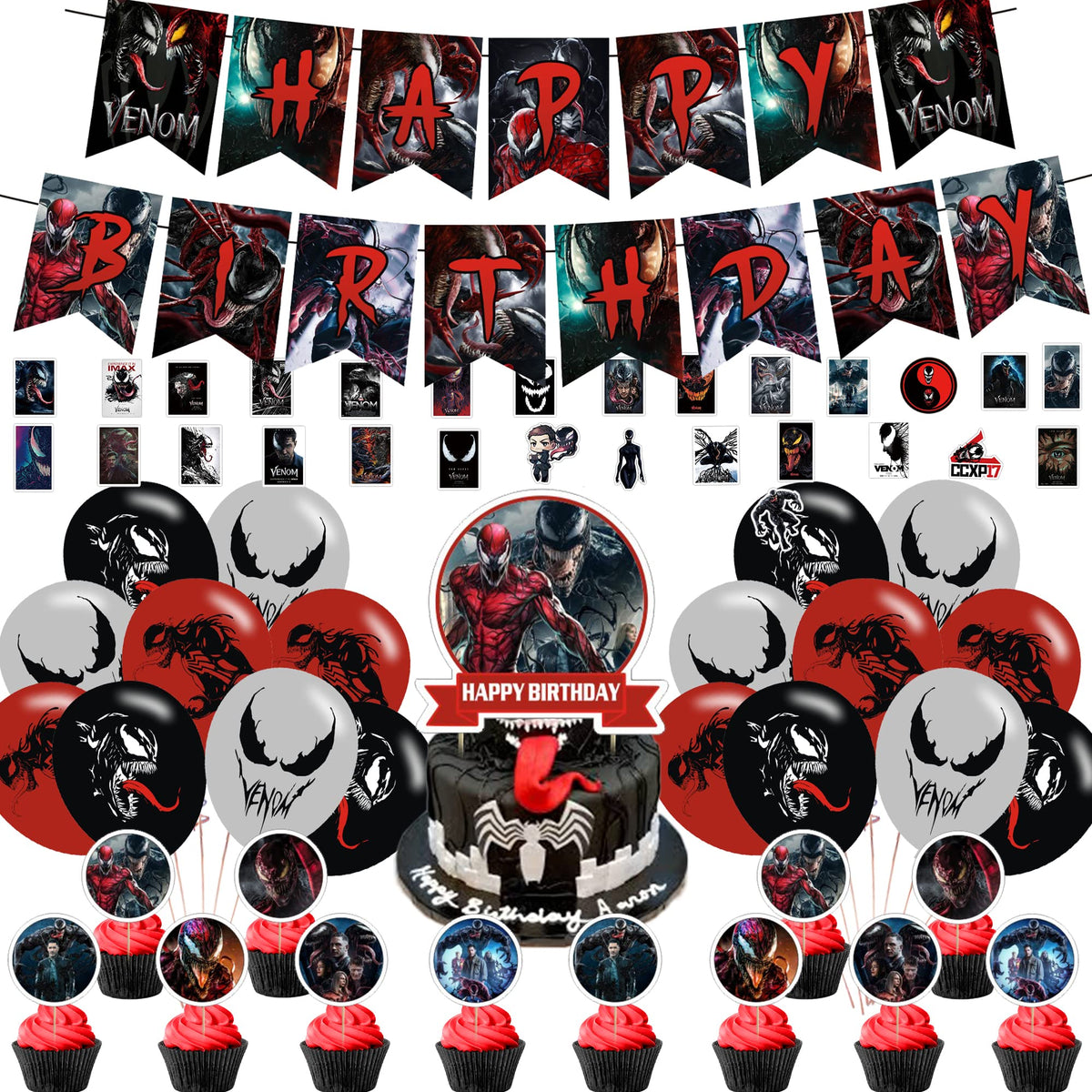 DZZK Venom 2 banner for a bold birthday backdrop