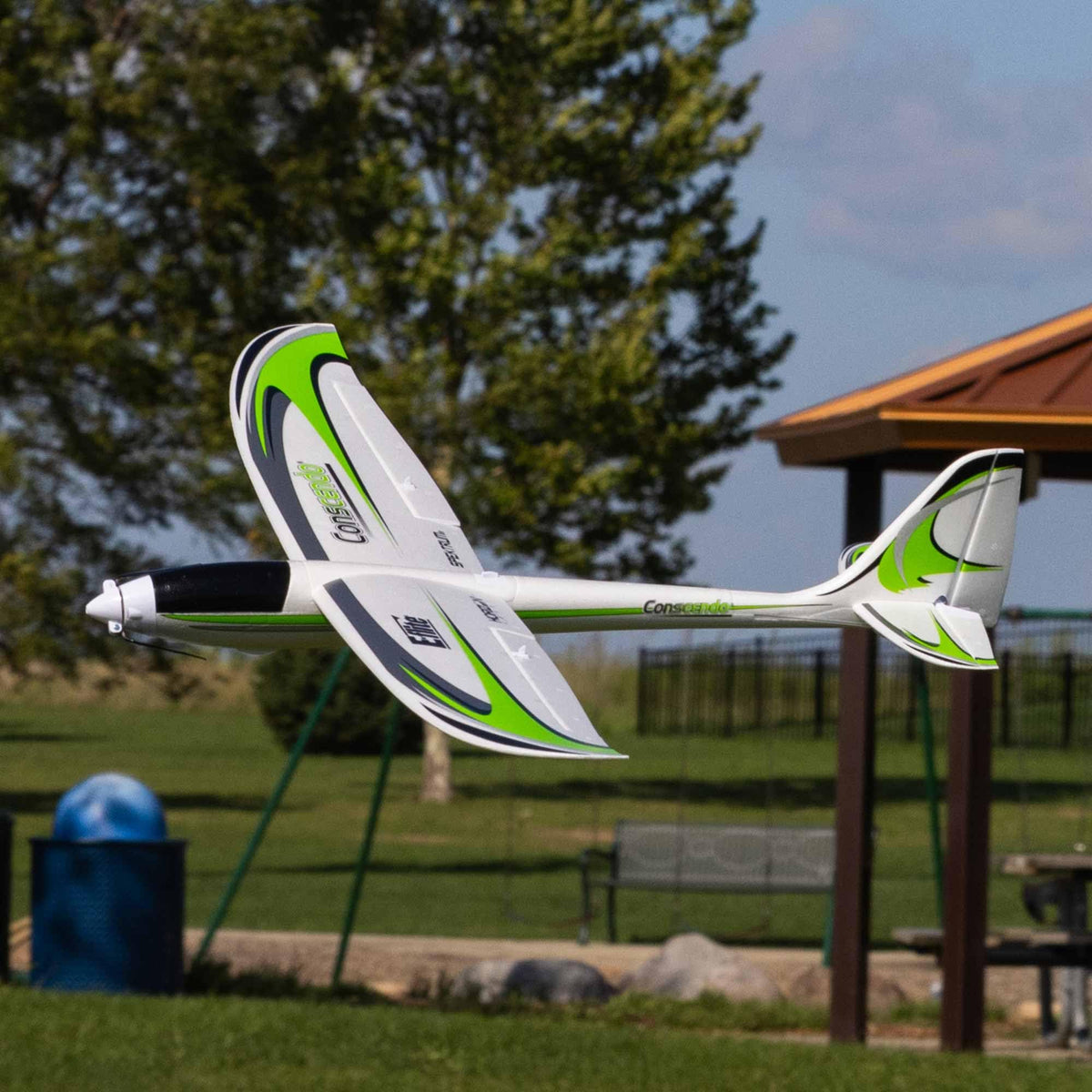 E-flite UMX Conscendo BNF Basic powered by a brushless outrunner motor.