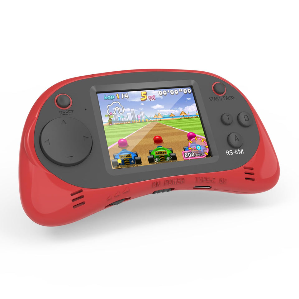 E-MODS GAMING handheld 16-bit retro console offers compact, on-the-go play.
