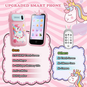 E teacher Kids Phone durable silicone case protects during play.