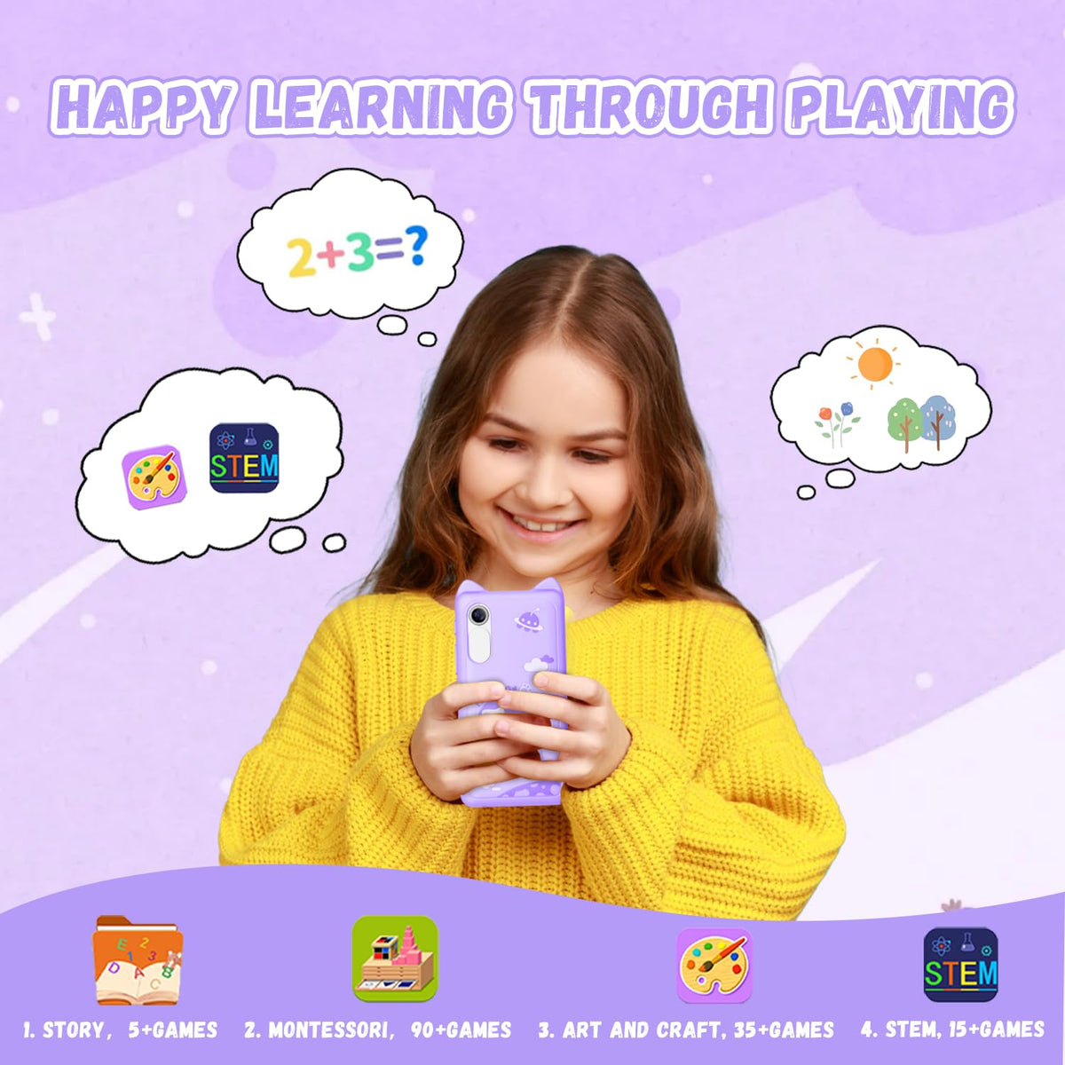 E teacher toy smartphone 2000mAh battery for long outdoor play sessions