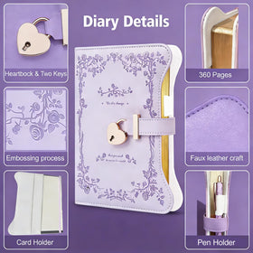 EABUY golden heart lock with two keys for privacy.