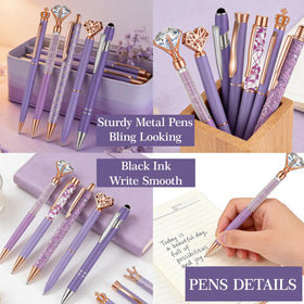 EABUY lavender gold ballpoint pens set for smooth writing.