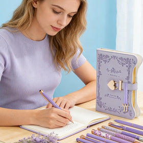 EABUY lavender ribbon bookmark marking precious memories.