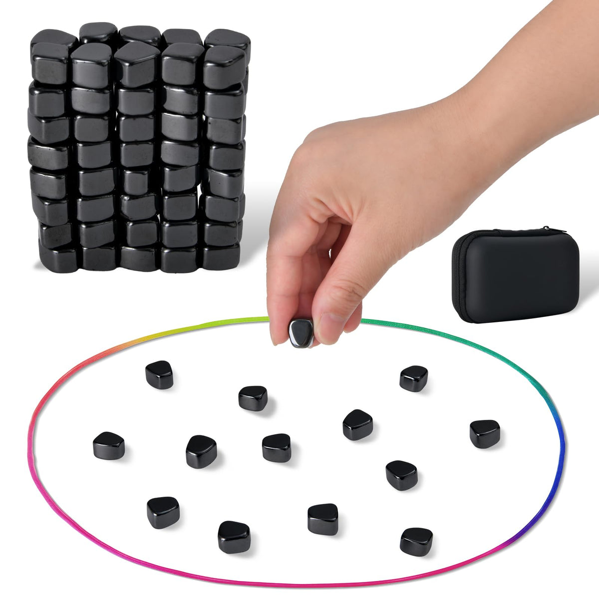 eaclqins magnetic chess game with 80 stones arranged for focused play