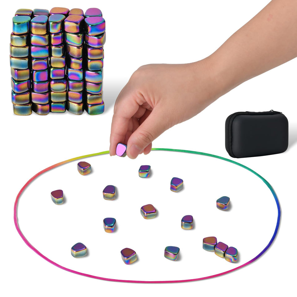 eaclqins magnetic stones on table ready for chess play and focus