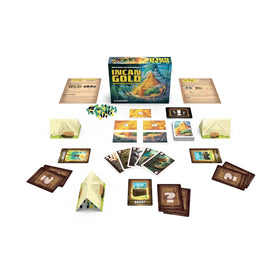 Incan Gold 2024 edition New Dangers expansion artwork highlighting dynamic twists and gameplay