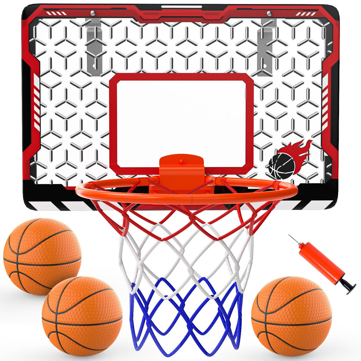 EagleStone mini basketball hoop mounted on a door for quick play