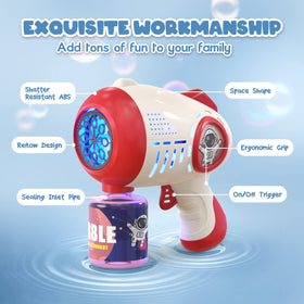 EagleStone bubble gun comes with 4 liquid bottles for extended sessions