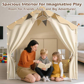 EagleStone 2-in-1 Kids Tent lace curtains add cozy charm