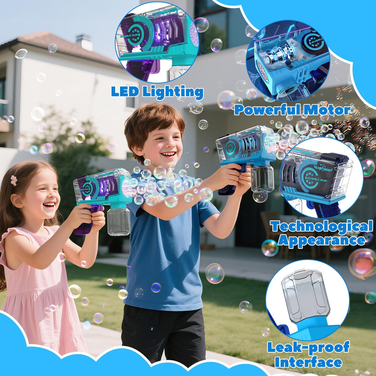 EagleStone ABS safety bubble guns designed for sturdy little hands and everyday use