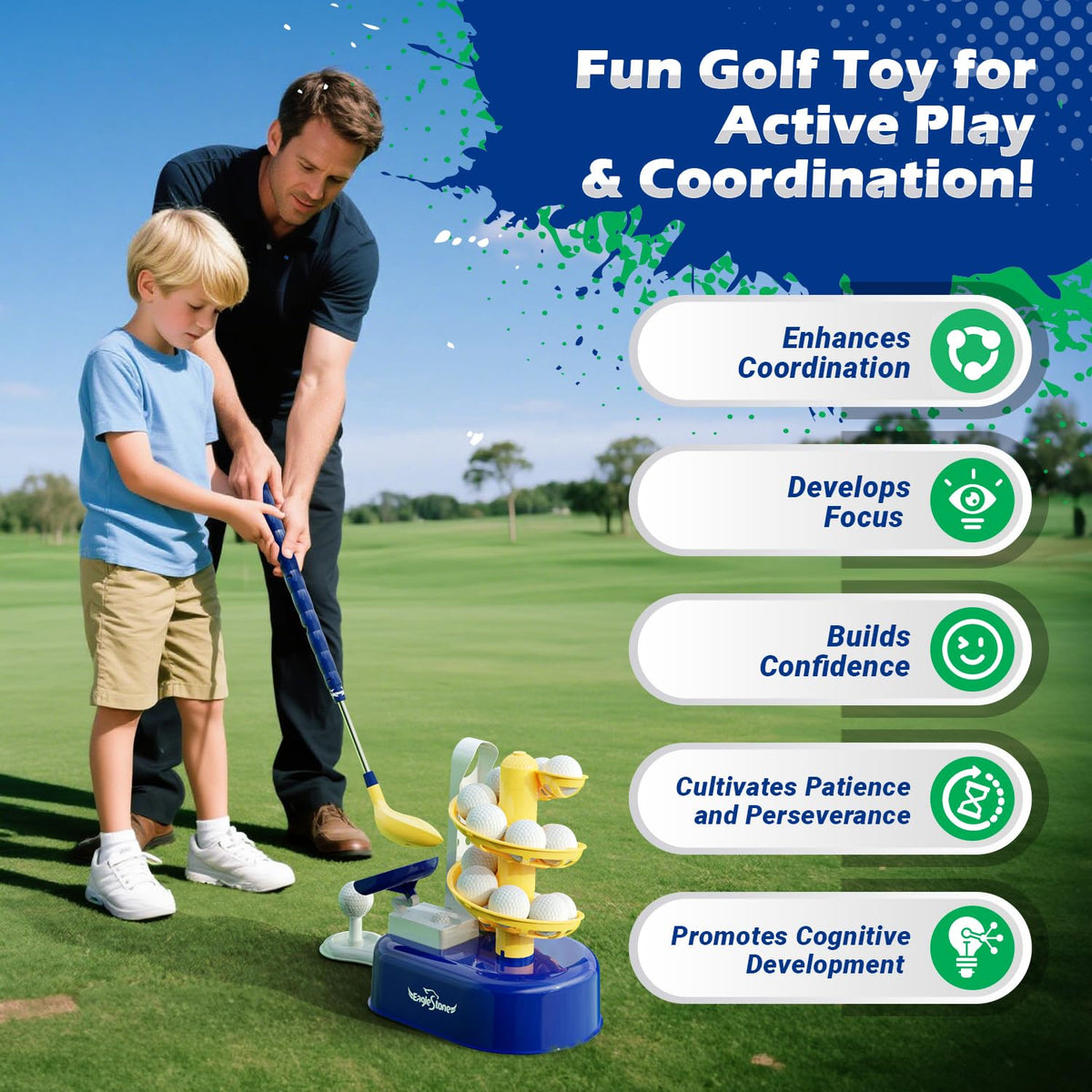EagleStone Adjustable Golf Club supports growing hands with a customizable swing.