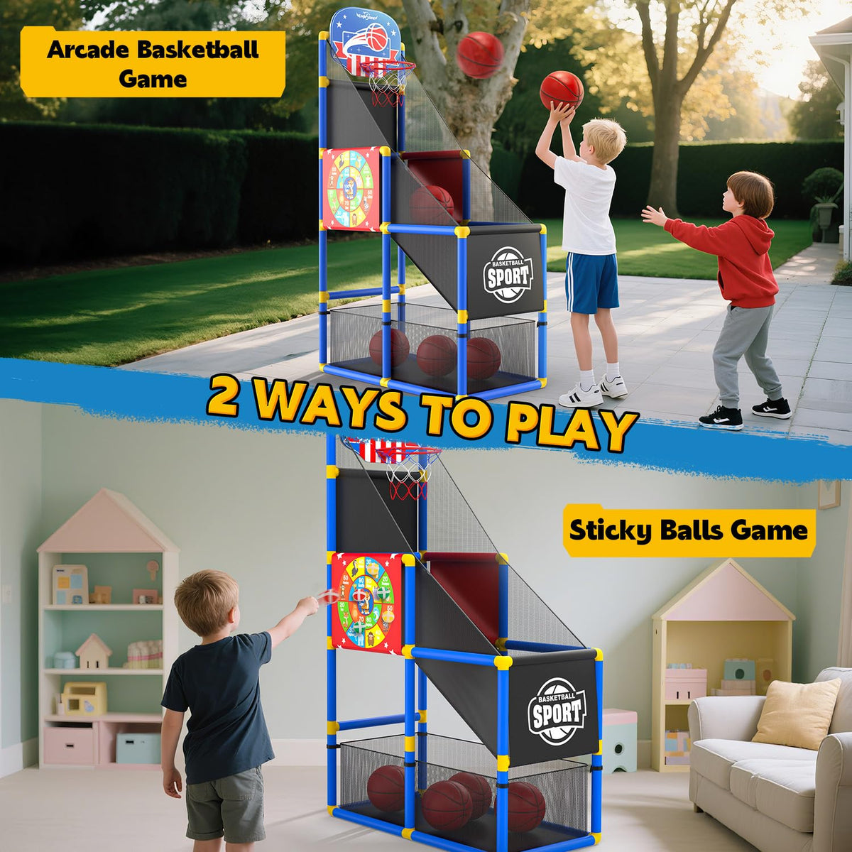 EagleStone adjustable-height hoop from 36 to 50 inches for growing kids