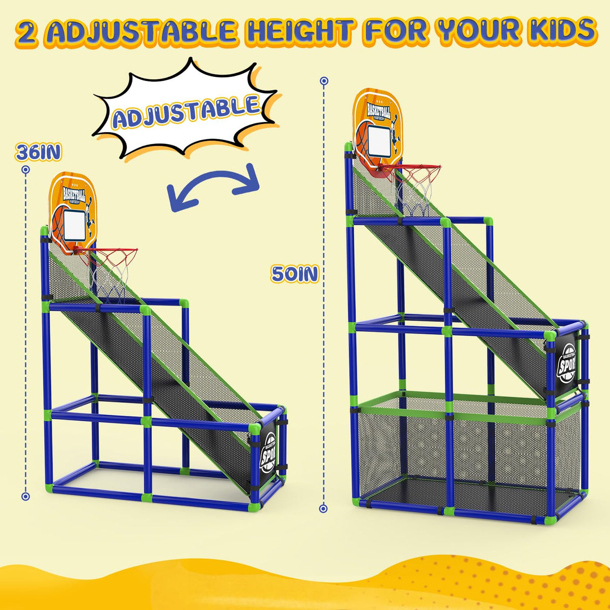 EagleStone Arcade indoor hoop easy assembly for quick setup.