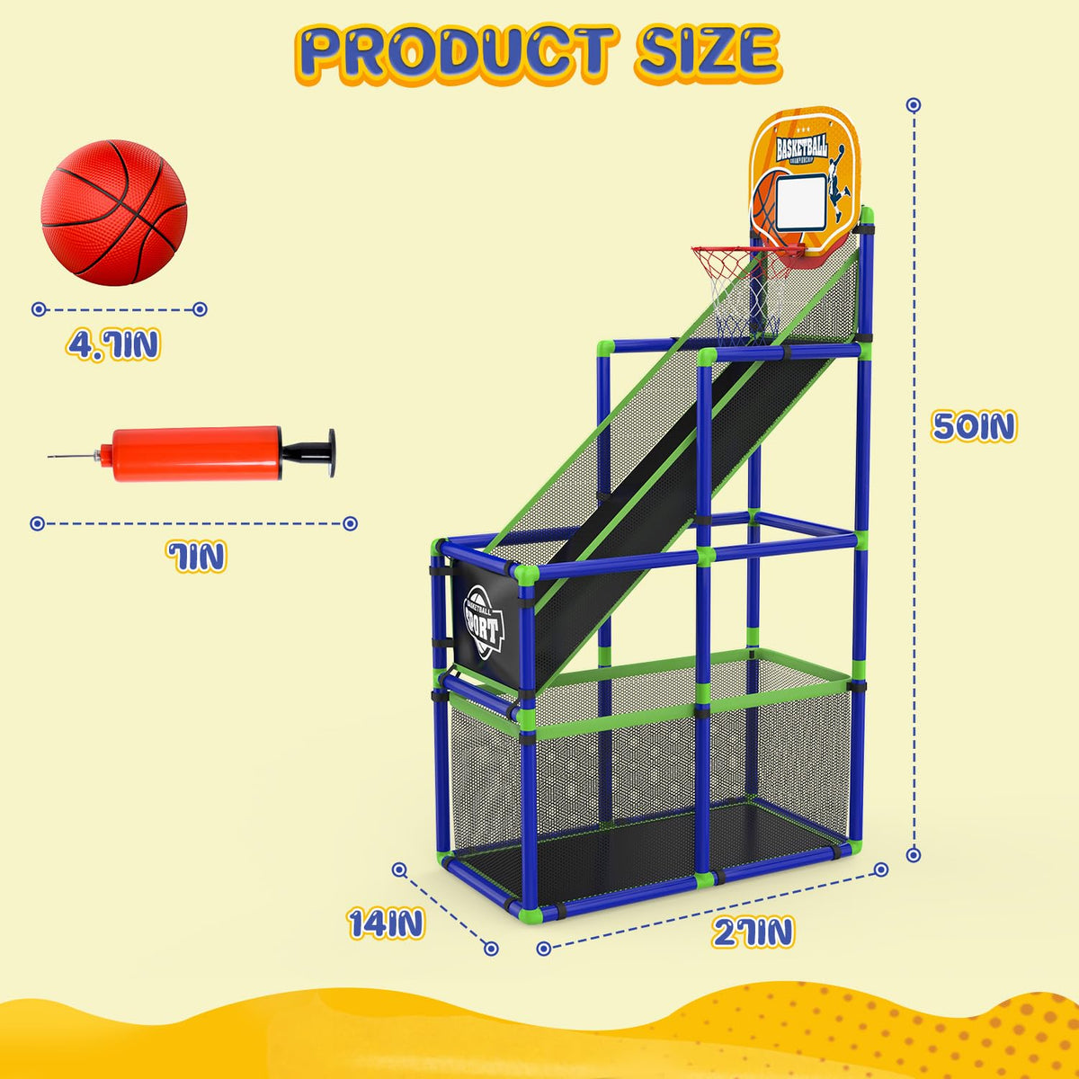 EagleStone Arcade indoor hoop space-saving design for small rooms.