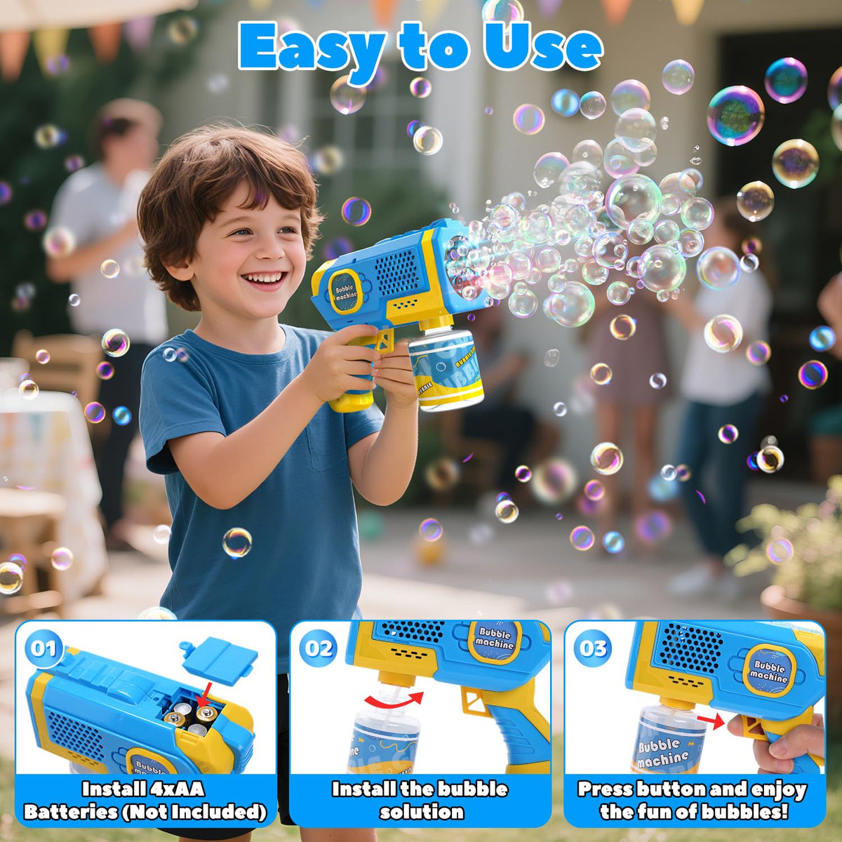 EagleStone bubble blasters with 8-hole nozzle deliver abundant bubbles.