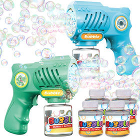 EagleStone bubble gun 2-pack in action for outdoor play fun.