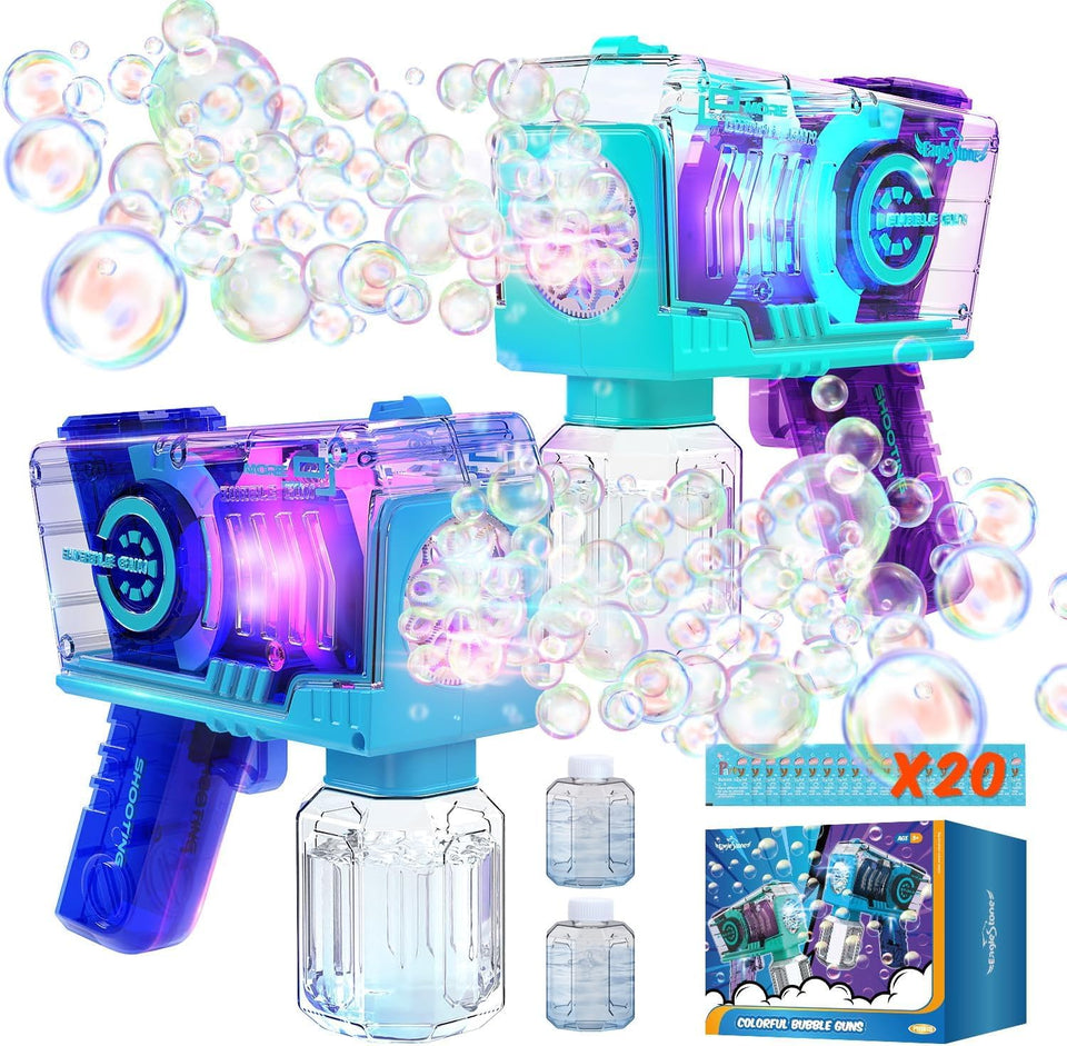 EagleStone bubble gun with LED lights for a dazzling night-time bubble show.