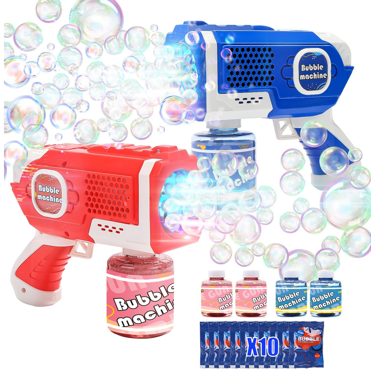 EagleStone bubble guns with 8 outlets deliver abundant bubbles for outdoor play.