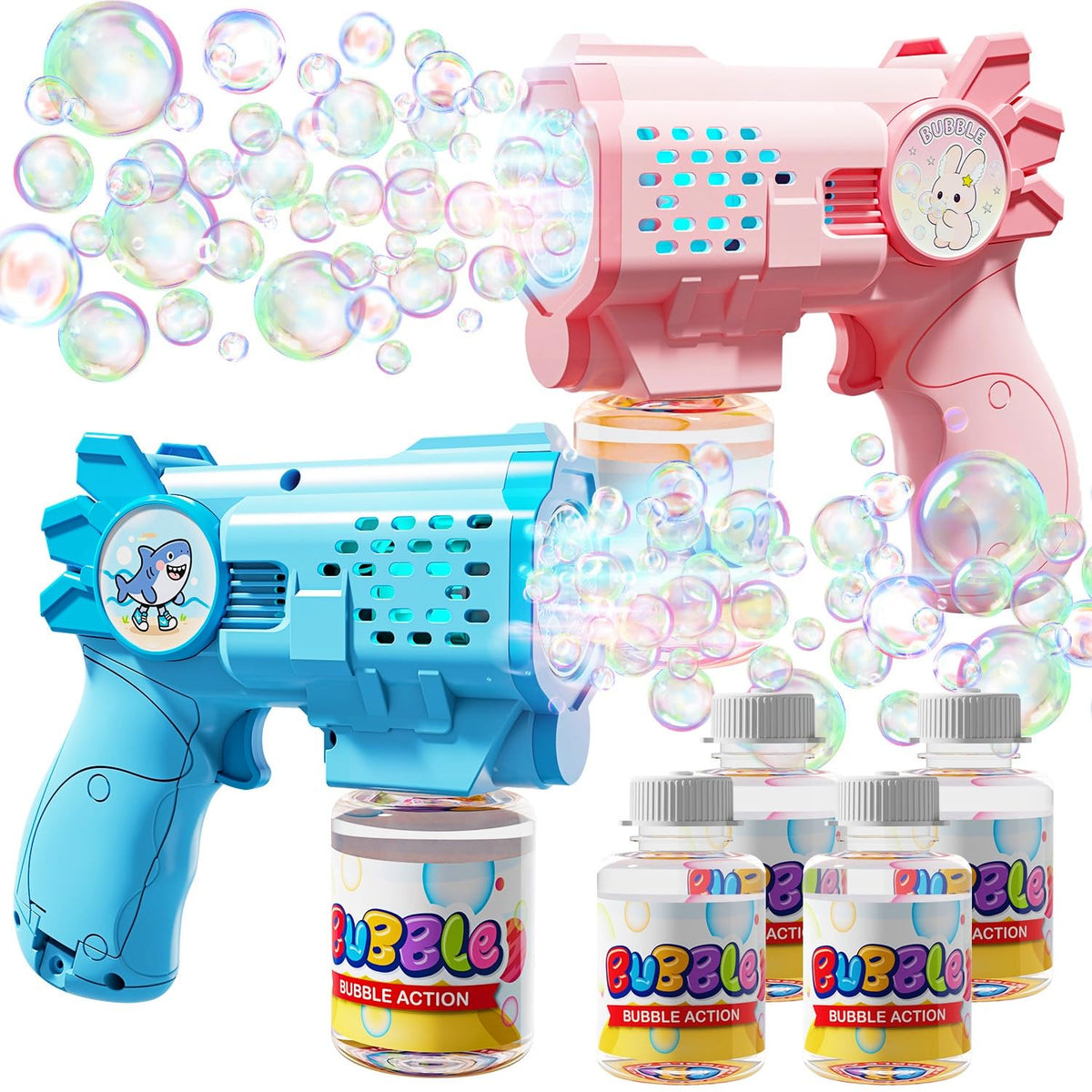 EagleStone Bubble Guns Machine front view with bright bubbles for outdoor fun.