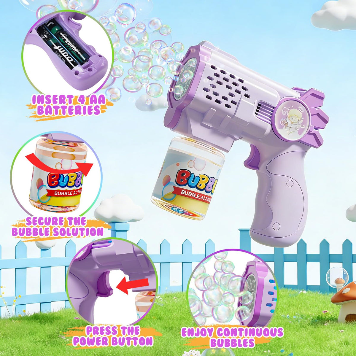 EagleStone Bubble Solutions four pre-filled bottles for instant play