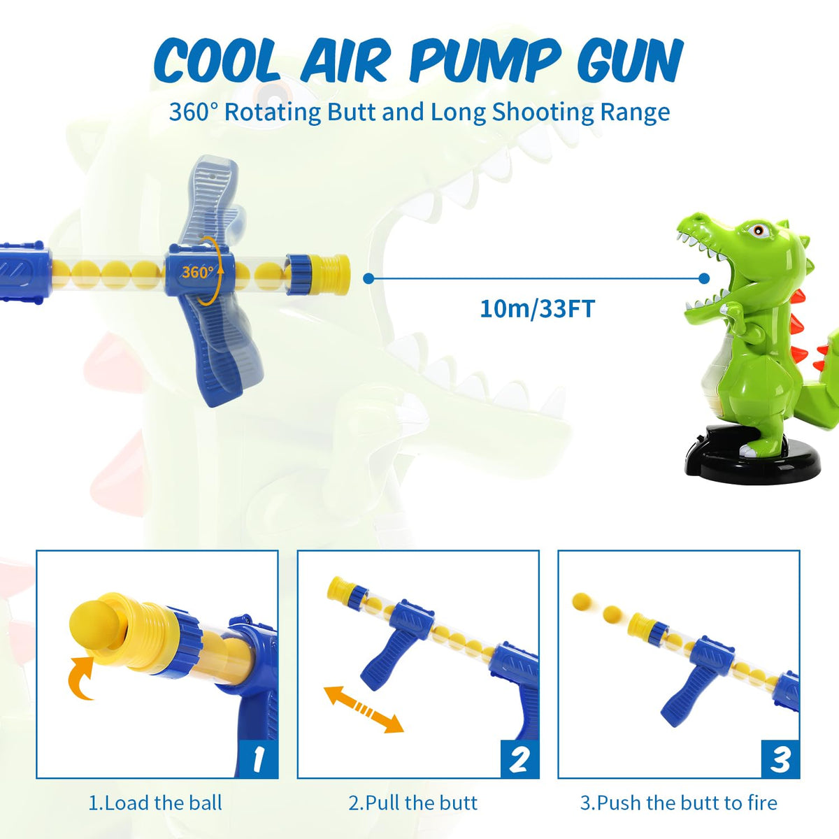 EagleStone dinosaur belly storage for easy ball loading and retrieval.