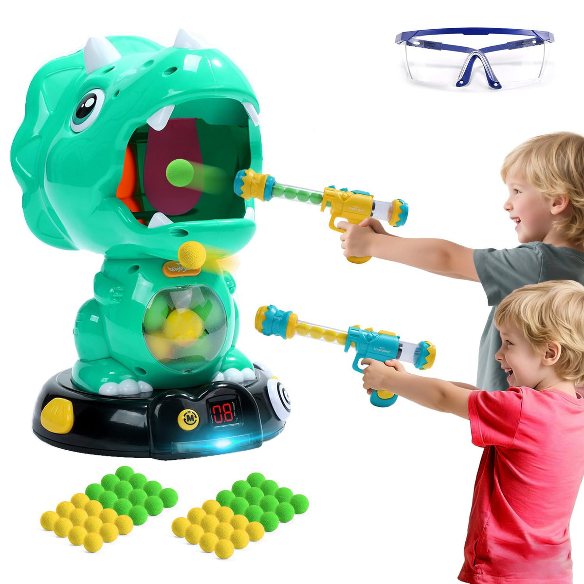 EagleStone dinosaur shooting toy with triangular dino for dynamic indoor play.