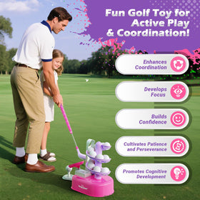 EagleStone golf set features adjustable club length for growing kids
