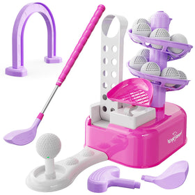 EagleStone Kids Golf Toy Set with automatic ball dispenser enables smooth indoor practice