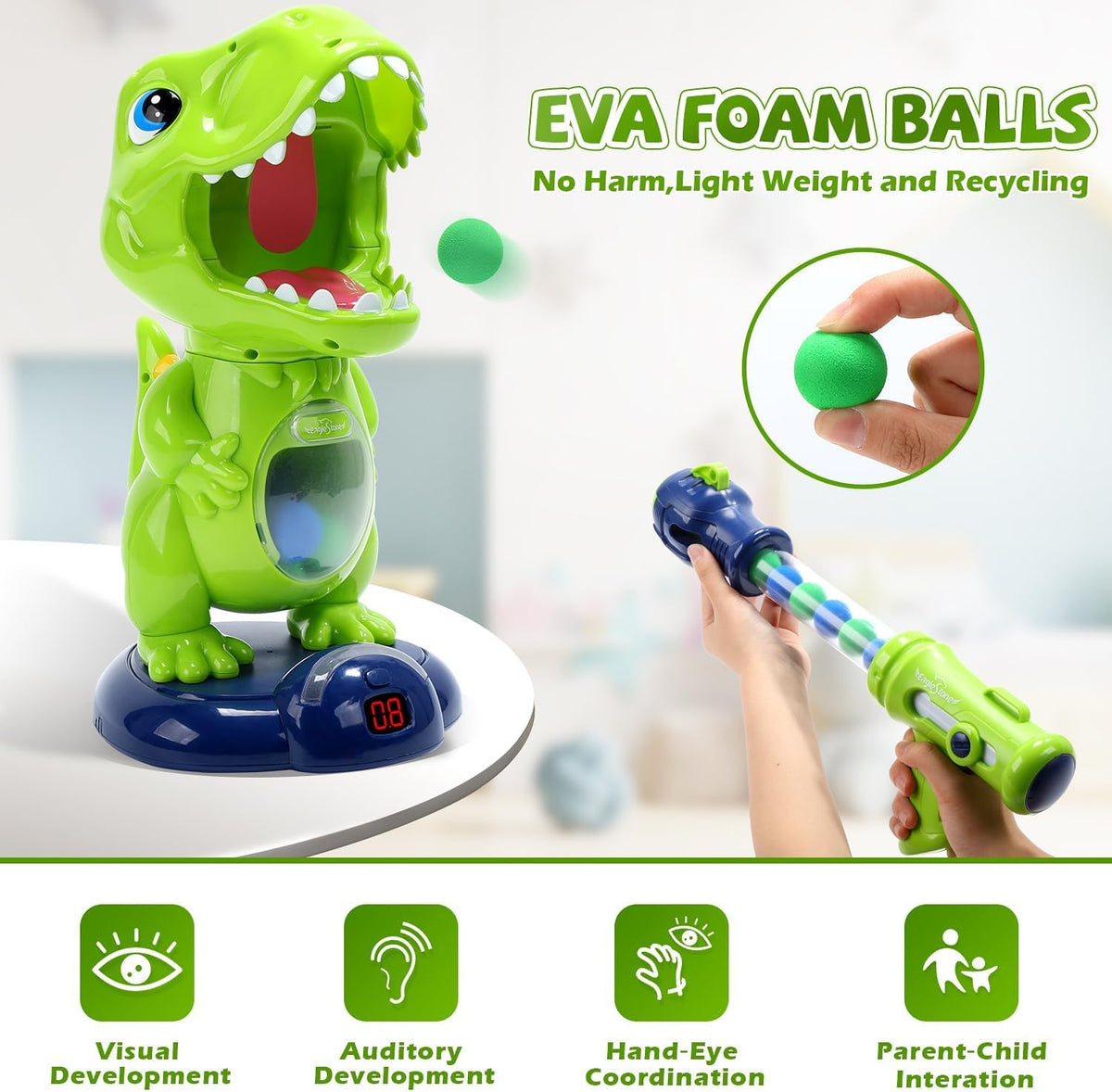 EagleStone LED lights and sounds create immersive play.