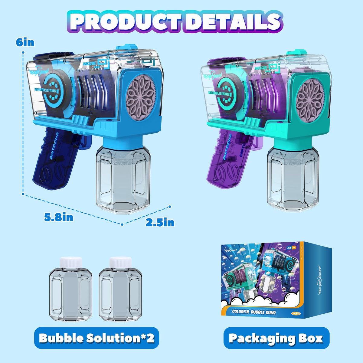 EagleStone night glow bubbles add a magical touch to evening outdoor fun