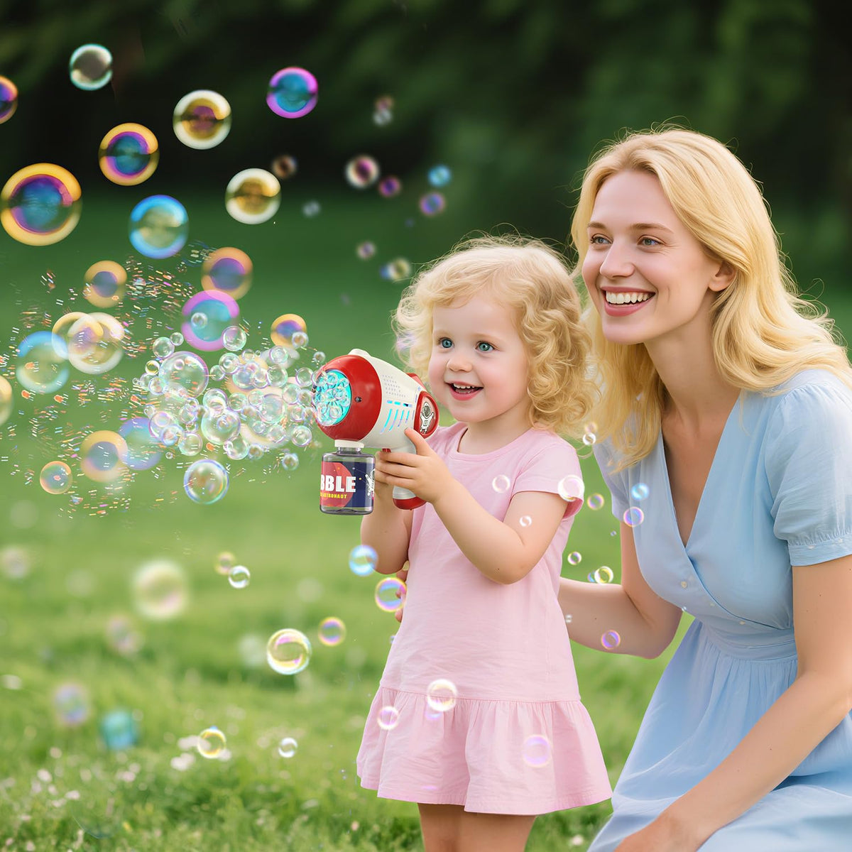 EagleStone outdoor bubble machine setup for backyard fun and summer celebrations.