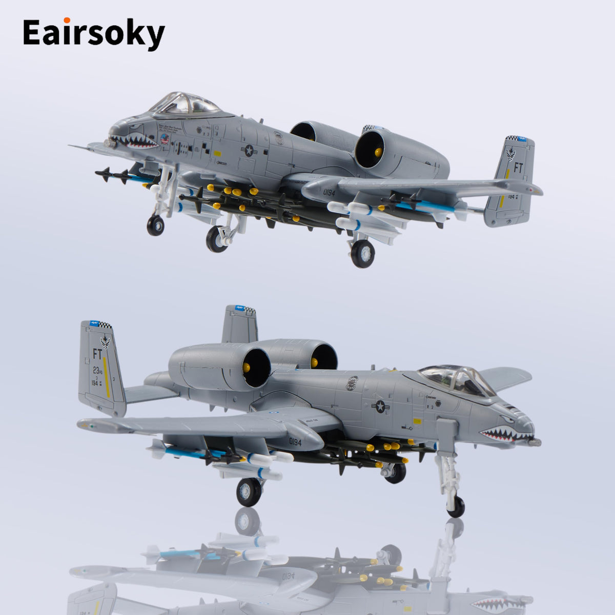 Eairsoky 1:100 scale die-cast body with sturdy stand for stable display.