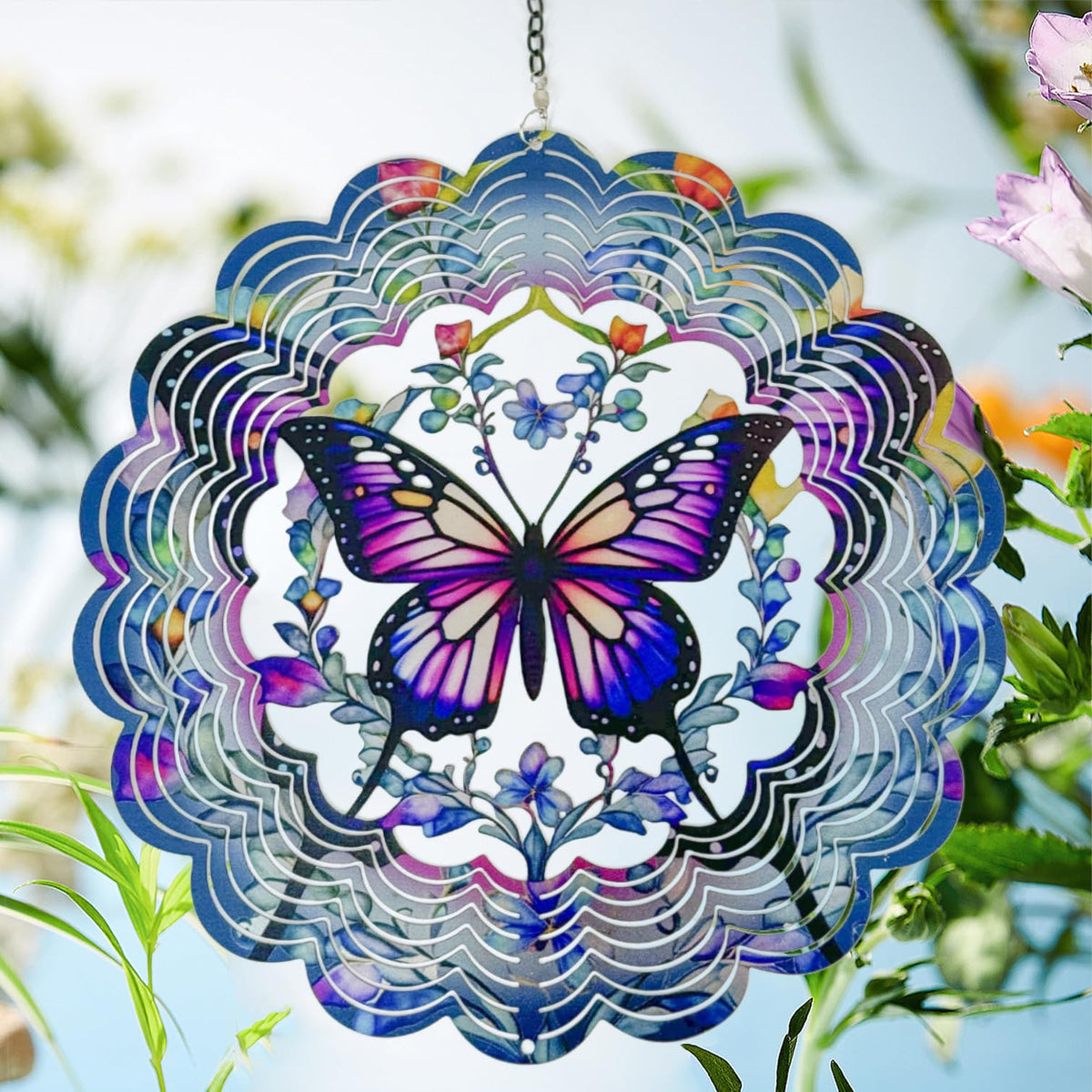 Eandisom butterfly wind spinner 3D glitter creates eye-catching reflections.