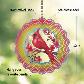 Eandisom Cardinala wind spinner easy 3D setup for quick hanging.