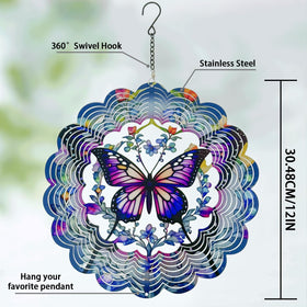 Eandisom butterfly wind spinner complements patios and balconies beautifully.