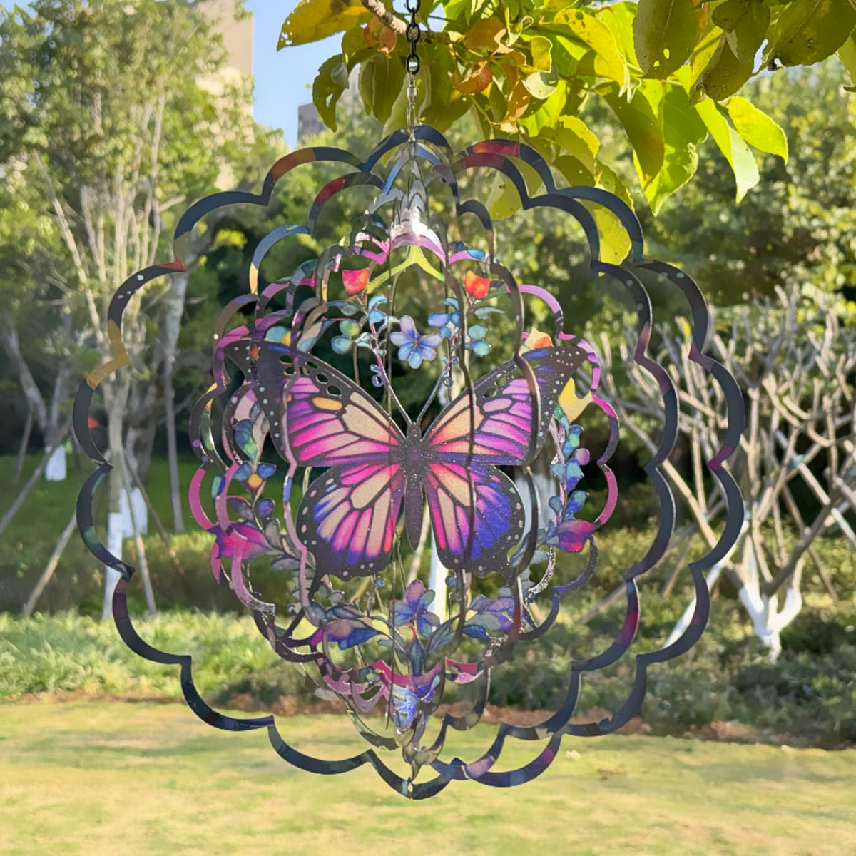 Eandisom stainless-steel wind spinner stands up to windy days.